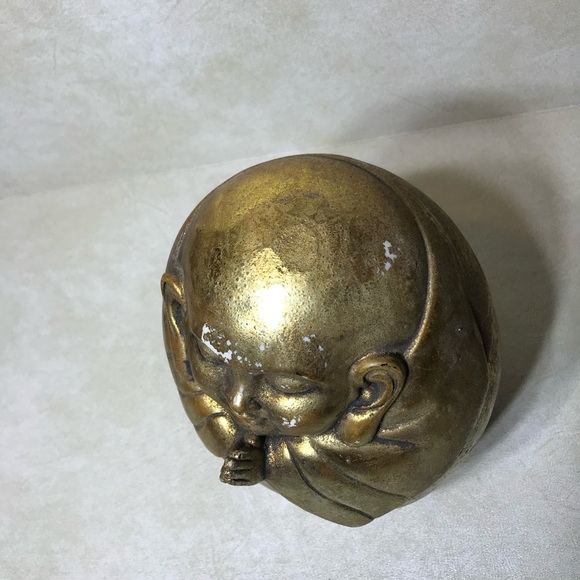 Rare BUDDAH UNIVERSAL 8" Approx GOLD FINISH PLASTER STATUARY Chest 2 PIECE - Picture 6 of 16